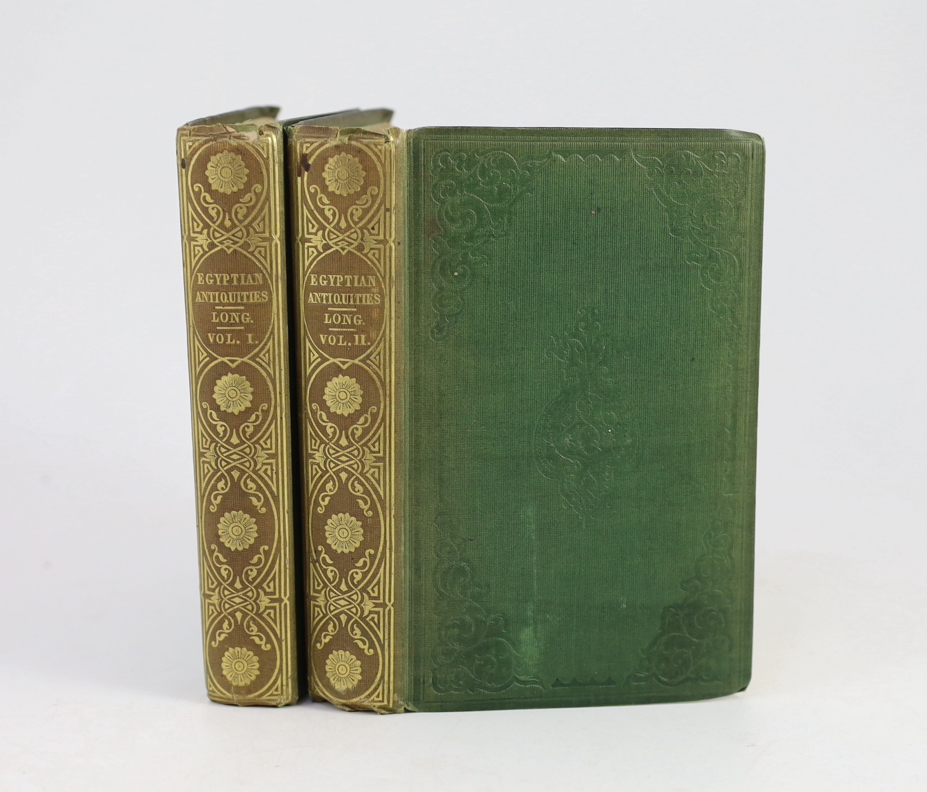 Long, George - The Egyptian Antiquities in the British Museum, 2 vols, 12mo, original green blind-stamped cloth, Nattali and Bond, London, 1846